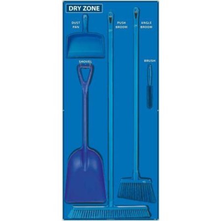 NATIONAL MARKER CO National Marker Dry Zone Shadow Board Combo Kit, Blue/Black, 68 X 30, Aluminum - SBK132AL